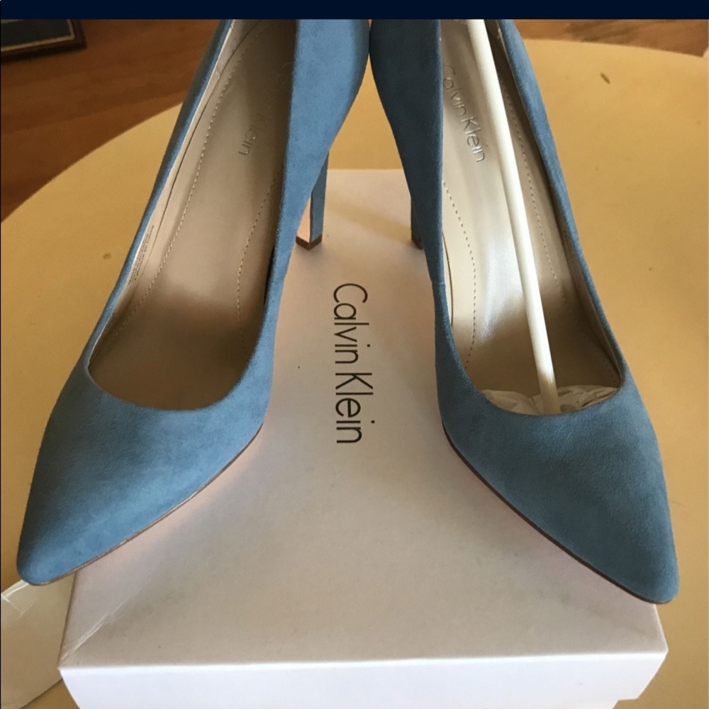 Calvin Klein Brady Suede Faded Denim Pumps